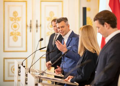 Am 20. J&auml;nner 2020 pr&auml;sentierte Bundeskanzler Sebastian Kurz gemeinsam mit Bundesministerin Margarete Schramb&ouml;ck und Bundesministerin Elisabeth K&ouml;stinger Details zum Ausbau der 5G-Infrastruktur in &Ouml;sterreich.