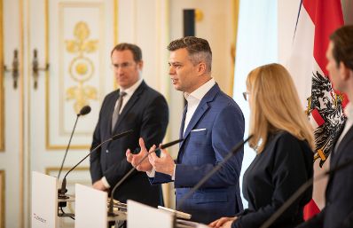 Am 20. J&auml;nner 2020 pr&auml;sentierte Bundeskanzler Sebastian Kurz gemeinsam mit Bundesministerin Margarete Schramb&ouml;ck und Bundesministerin Elisabeth K&ouml;stinger Details zum Ausbau der 5G-Infrastruktur in &Ouml;sterreich.