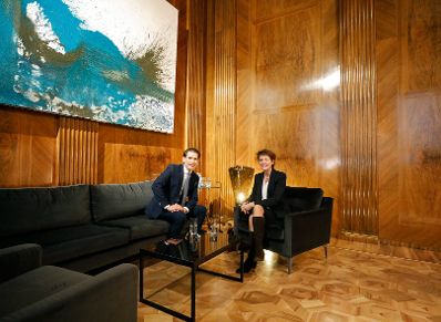 Am 30. J&auml;nner 2020 empfing Bundeskanzler Sebastian Kurz (l.) die Schweizer Bundespr&auml;sidentin Simonetta Sommaruga (r.) zu einem Gespr&auml;ch.