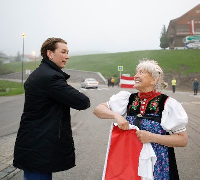 Am 14. Mai 2020 besuchte Bundeskanzler Sebastian Kurz (l.) das Kleinwalsertal.