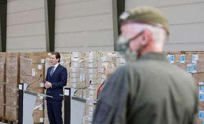 Am 15. September 2020 besuchten Bundeskanzler Sebastian Kurz und Bundesministerin Klaudia Tanner die Heeresmunitionsanstalt Grossmittel. Im Bild bei einer gemeinsamen Pressekonferenz.