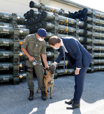 Am 15. September 2020 besuchten Bundeskanzler Sebastian Kurz (im Bild) und Bundesministerin Klaudia Tanner die Heeresmunitionsanstalt Grossmittel.