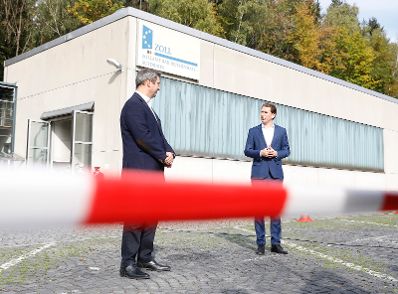 Am 9. Oktober 2020 traf Bundeskanzler Sebastian Kurz (r.) den Bayerischen Ministerpr&auml;sident Markus S&ouml;der (l.).