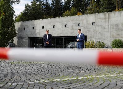 Am 9. Oktober 2020 traf Bundeskanzler Sebastian Kurz (r.) den Bayerischen Ministerpr&auml;sident Markus S&ouml;der (l.).