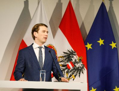 Am 13. Oktober 2020 nahm Bundeskanzler Sebastian Kurz (im Bild) an der Pressekonferenz &bdquo;Technische Universit&auml;t f&uuml;r Ober&ouml;sterreich: Die n&auml;chsten Schritte.&ldquo; teil.