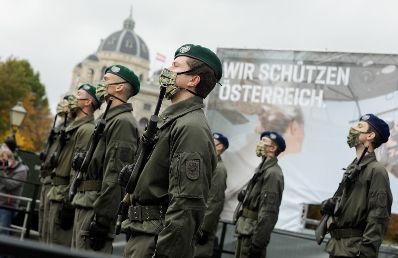 Am 26. Oktober 2020 hielt Bundeskanzler Sebastian Kurz im Rahmen der Angelobung der Rekrutinnen und Rekruten des &ouml;sterreichischen Bundesheeres auf dem Wiener Heldenplatz eine Rede zum &Ouml;sterreichischen Nationalfeiertag.