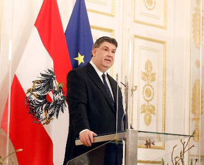 Am 9. November 2020 fand anl&auml;&szlig;lich der Novemberpogrome eine Gedenkveranstaltung im Bundeskanzleramt statt. Im Bild der Pr&auml;sident der Israelitischen Kultusgemeinde Oskar Deutsch.