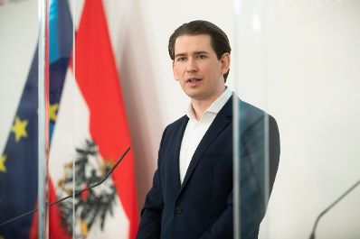 Im Bild Bundeskanzler Sebastian Kurz beim Pressefoyer nach dem Ministerrat am 3. M&auml;rz 2021.