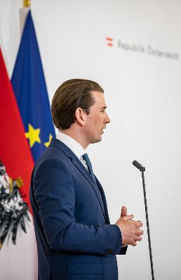 Am 1. Juni 2021 fand eine Pressekonferenz zum Thema steigende Impfbereitschaft gegen Covid-19 statt. Im Bild Bundeskanzler Sebastian Kurz.