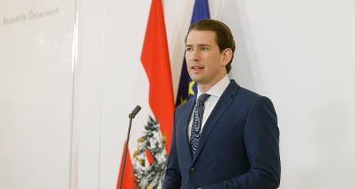 Am 1. Juni 2021 nahm Bundeskanzler Sebastian Kurz (im Bild) an einer Videokonferenz mit der wei&szlig;russischen Oppositionsf&uuml;hrerin Swjatlana Zichanouskaja teil. Im Anschluss daran fand ein Pressestatement statt.