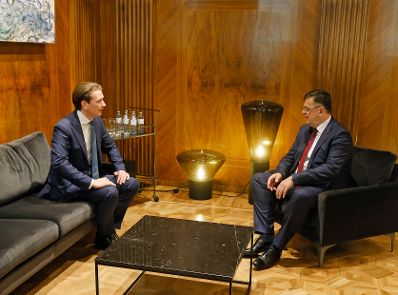 Am 18. Juni 2021 empfing Bundeskanzler Sebastian Kurz (l.) die Regierungschefs der Westbalkanstaaten zu einem Gipfeltreffen im Bundeskanzleramt. Im Bild mit Zoran Tegeltija (r.), Ministerpr&auml;sident von Bosnien und Herzegowina.