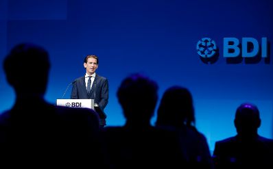 Am 22. Juni 2021 nahm Bundeskanzler Sebastian Kurz (im Bild) im Rahmen seines Arbeitsbesuchs in Berlin am &bdquo;Tag der Industrie 2021: Aufbruch in den Zukunftsort Deutschland&ldquo; teil.