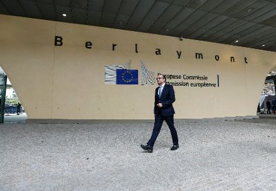 Am 14. Oktober 2021 reiste Bundeskanzler Alexander Schallenberg zu einem Arbeitsbesuch nach Br&uuml;ssel. Im Bild beim Pressestatement.