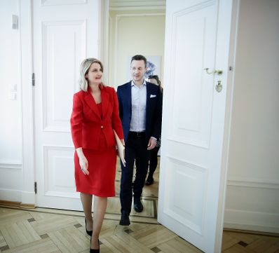 Am 29. J&auml;nner 2019 empfing Bundesminister Gernot Bl&uuml;mel (r.) die Ministerin f&uuml;r Europ&auml;ische Integration der Republik Kosovo, Dhurata Hoxha (l.) zu einem Gespr&auml;ch.