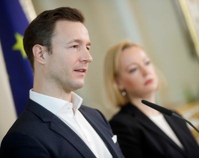Am 9. J&auml;nner 2019 fand eine Pressekonferenz zur Ernennung der neuen Leiterin des Bundesdenkmalamt Erika Pieler (r.) mit Bundesminister Gernot Bl&uuml;mel (l.) statt.