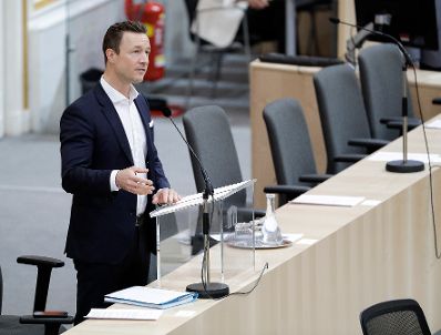Am 15. Mai 2019 sprach Bundesminister Gernot Bl&uuml;mel (im Bild) in der Aktuellen Europastunde bei der Nationalratssitzung im Parlament.