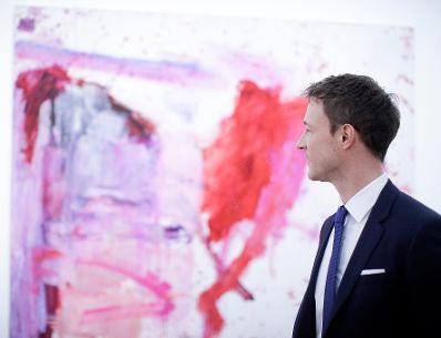 Am 1. M&auml;rz 2018 er&ouml;ffnete Bundesminister Gernot Bl&uuml;mel (im Bild) die Ausstellung &quot;Martha Jungwirth&quot; in der Albertina.