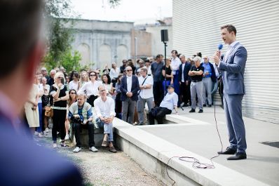 Am 24. Mai 2018 reiste Bundesminister Gernot Bl&uuml;mel (r.) anl&auml;sslich der Ausstellungser&ouml;ffnung im &Ouml;sterreich Pavillon auf der 16. Internationalen Architekturausstellung "La Biennale di Venezia" nach Venedig.
