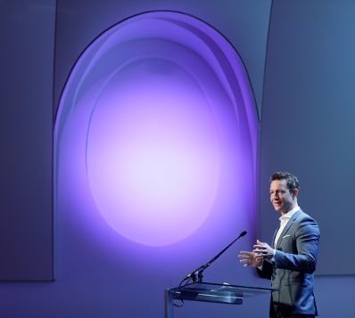 Am 7. Juni 2018 er&ouml;ffnete Bundesminister Gernot Bl&uuml;mel (im Bild) den medienpolitischen Diskurs &quot;MedienEnquete&quot;.