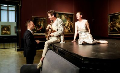 Am 25. Juni 2018 nahm Bundesminister Gernot Bl&uuml;mel (l.) an der Pressekonferenz zum Kulturprogramm des &ouml;sterreichischen EU-Ratsvorsitzes teil.