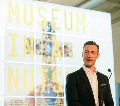 Am 25. Juni 2018 nahm Bundesminister Gernot Bl&uuml;mel (im Bild) an der Pressekonferenz zum Kulturprogramm des &ouml;sterreichischen EU-Ratsvorsitzes teil.