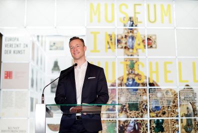 Am 25. Juni 2018 nahm Bundesminister Gernot Bl&uuml;mel (im Bild) an der Pressekonferenz zum Kulturprogramm des &ouml;sterreichischen EU-Ratsvorsitzes teil.