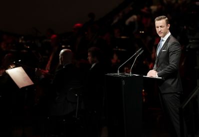 Am 18. Juli 2018 reiste Bundesminister Gernot Bl&uuml;mel (im Bild) anl&auml;sslich der Er&ouml;ffnung der Bregenzer Festspiele nach Bregenz.