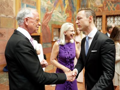 Am 27. Juli 2018 setzte Bundesminister Gernot Bl&uuml;mel (r.) seine Reise nach Salzburg anl&auml;sslich der Er&ouml;ffnung der Salzburger Festspiele fort.