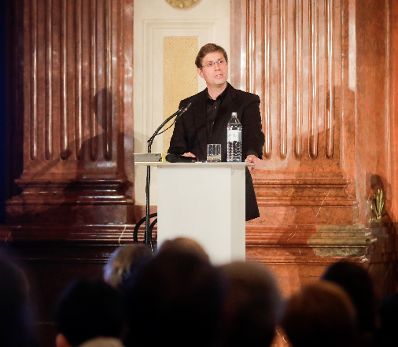 Am 6. November 2018 &uuml;berreichte Bundesminister Gernot Bl&uuml;mel gemeinsam mit EU-Kommissar Tibor Navracsics die Europ&auml;ischen Literaturpreise 2018. Im Bild Festredner Daniel Kehlmann.