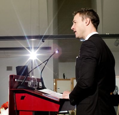 Am 10. November 2018 nahm Bundesminister Gernot Bl&uuml;mel (im Bild) am Festakt anl&auml;sslich der Er&ouml;ffnung des Hauses der Geschichte teil.