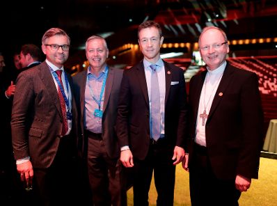 Am 15. November 2018 nahm Bundesminister Gernot Bl&uuml;mel (2.v.r.) an der Subsidiarit&auml;tskonferenz in Bregenz teil. Im Bild mit dem Bischof von Feldkirch Benno Elbs (r.).