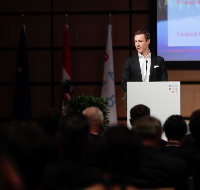 Am 3. Dezember 2018 nahm Bundesminister Gernot Bl&uuml;mel (im Bild) an der Cyber Security Conference teil.