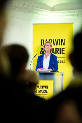 Am 17. J&auml;nner 2019 hielt Bundesministerin Juliane Bogner-Strau&szlig; (m.l.) eine Er&ouml;ffnungskeynote bei der Konferenz "Darwin &amp; Marie". Im Bild die Generaldirektorin der Österreichischen Nationalbibliothek Johanna Rachinger.