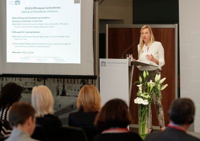 Am 5. M&auml;rz 2019 nahm Bundesministerin Juliane Bogner-Strau&szlig; (im Bild) an der Internationalem Fachkonferenz "Das Recht auf ein Leben frei von Gewalt! St&auml;rkung, Unterst&uuml;tzung und Schutz f&uuml;r gewaltbetroffene Frauen und ihre Kinder in &Ouml;sterreich und Europa" teil.