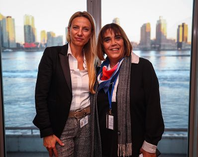 Am 13. M&auml;rz 2019 reiste Bundesministerin Juliane Bogner-Strau&szlig; (l.) nach New York zur Frauenstatuskommission der Vereinten Nationen. Im Bild mit der Direktorin des Nationalen Fraueninstituts Fabiana Tu&ntilde;ez (r.).