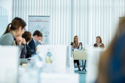 Am 3. Mai 2019 nahm Bundesministerin Juliane Bogner-Strau&szlig; (2.v.r.) am Vernetzungstreffen zum Thema Women Empowerment ein. Im Bild mit der IBM &Ouml;sterreich Generaldirektorin Patricia Neumann (r.).