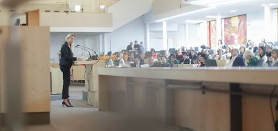 Am 7. Mai 2019 hielt Bundesministerin Juliane Bogner-Strau&szlig; einleitende Worte beim Abschlusssymposium &quot;FRAUEN - THEMEN, [die]&quot; anl&auml;sslich 100 Jahre Frauenwahlrecht.