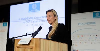 Am 16. Mai 2019 hielt Bundesministerin Juliane Bogner-Strau&szlig; (im Bild) die Keynote bei den Praeveniere Gesundheitstagen.