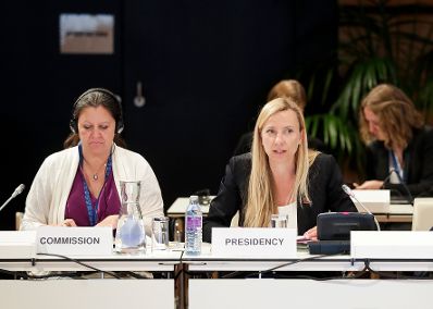 Am 23. Juli 2018 nahm Bundesministerin Juliane Bogner-Strau&szlig; (r.) im Rahmen des &ouml;sterreichischen Ratsvorsitzes an der Sitzung der High Level Group on Gender Mainstreaming teil.