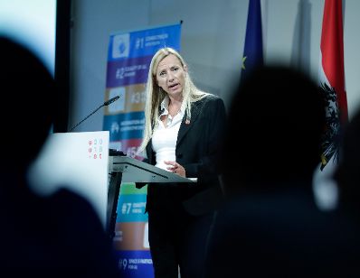 Am 2. September 2018 nahm Bundesministerin Juliane Bogner-Strau&szlig; (im Bild) an der Jugendkonferenz der Europ&auml;ischen Union teil.