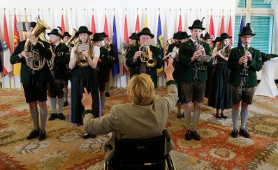 Am 14. September 2018 war die Trachtenkapelle P&uuml;rgg zu Besuch bei Bundesministerin Juliane Bogner-Strau&szlig;.