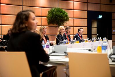 Am 12. Oktober 2018 nahm Bundesministerin Juliane Bogner-Strau&szlig; (im Bild) anl&auml;sslich des &Ouml;sterreichischen Vorsitzes im Rat der Europ&auml;ischen Union an der Informellen Tagung der Gleichstellungsministerinnen und -minister teil.