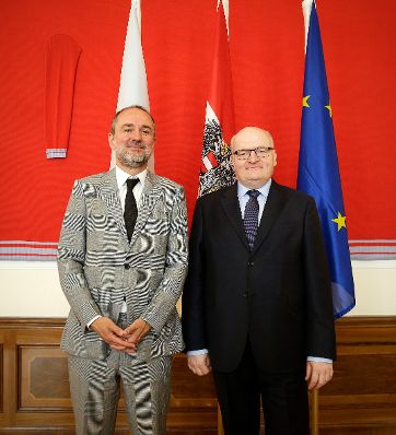 Am 6. Juni 2016 empfing Kunst- und Kulturminister Thomas Drozda (l.) den tschechischen Kulturminister Daniel Herman (r.) zu einem Arbeitsgespr&auml;ch.