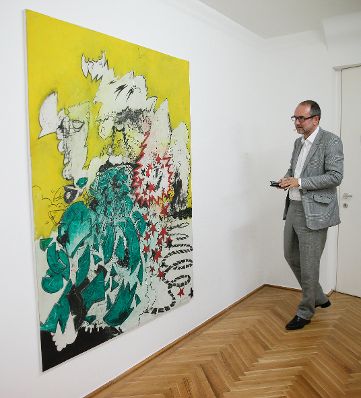 Am 30. Juni 2016 er&ouml;ffnete Kunst- und Kulturminister Thomas Drozda (im Bild) die Ausstellung "Valerio Adami" in der Wiener Secession.