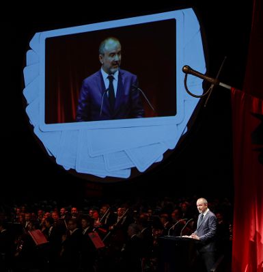 Am 19. Juli 2017 besuchte Kunst- und Kulturminister Thomas Drozda die Er&ouml;ffnung der Bregenzer Festspiele in Vorarlberg. Im Bild bei der Festansprache.