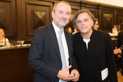 Am 27. Juli 2017 er&ouml;ffnete Kunst- und Kulturminister Thomas Drozda (l.) die Salzburger Festspiele in der Felsenreitschule. Im Bild mit Intendant Markus Hinterh&auml;user (r.).