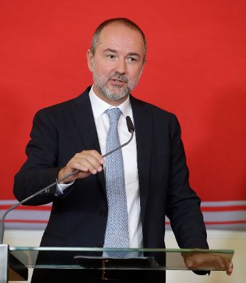 Am 1. September 2017 gab Kunst- und Kulturminister Thomas Drozda (im Bild) eine Pressekonferenz zur Besetzung der wissenschaftlichen Direktion des Kunsthistorischen Museums Wien ab 2019.
