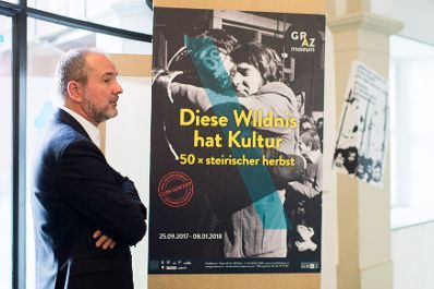 Am 23. September 2017 besuchte Kunst- und Kulturminister Thomas Drozda (im Bild) das GrazMuseum anl&auml;sslich des Steirischen Herbst Festivals.