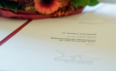 Am 12. Dezember 2017 verlieh Kunst- und Kulturminister Thomas Drozda den &Ouml;sterreichischen Staatspreis f&uuml;r Literaturkritik an Evelyne Polt-Heinzl.