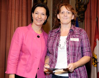 Bundesministerin f&uuml;r Frauenangelegenheiten und &Ouml;ffentlichen Dienst, Gabriele Heinisch-Hosek beim 1. LehrlingausbildnerInnentag des Bundes.